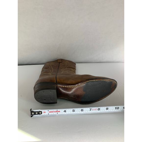 Texas Brand Western Cowboy Boots Brown Men's Size 9M - Picture 14 of 16